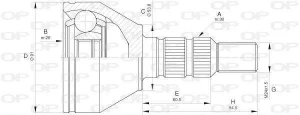 Handler.Part Joint kit, drive shaft OPEN PARTS CVJ564110 1