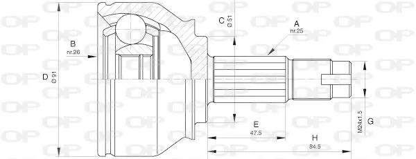 Handler.Part Joint kit, drive shaft OPEN PARTS CVJ564710 1