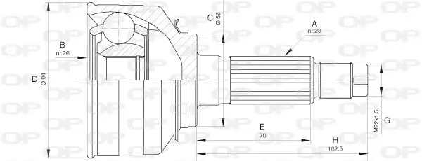 Handler.Part Joint kit, drive shaft OPEN PARTS CVJ565610 1