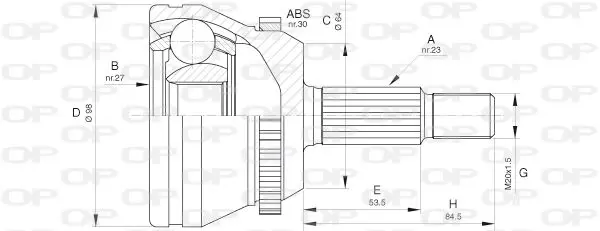 Handler.Part Joint kit, drive shaft OPEN PARTS CVJ566010 1