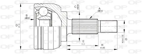 Handler.Part Joint kit, drive shaft OPEN PARTS CVJ566210 1