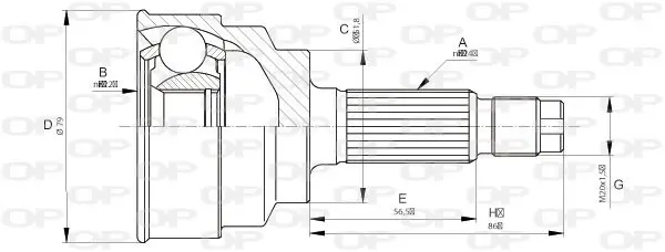 Handler.Part Joint kit, drive shaft OPEN PARTS CVJ566510 1