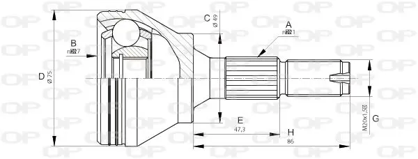 Handler.Part Joint kit, drive shaft OPEN PARTS CVJ567710 1