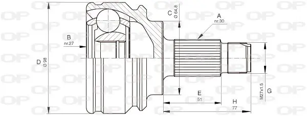 Handler.Part Joint kit, drive shaft OPEN PARTS CVJ567910 1