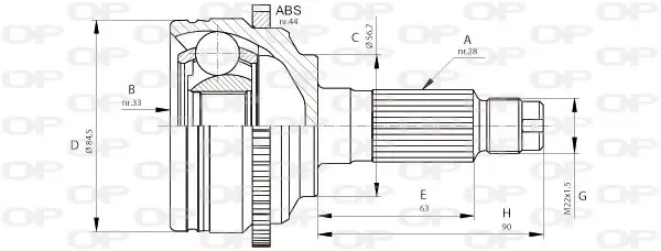 Handler.Part Joint kit, drive shaft OPEN PARTS CVJ568310 1