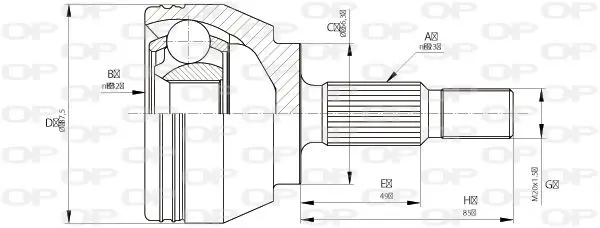 Handler.Part Joint kit, drive shaft OPEN PARTS CVJ568410 1