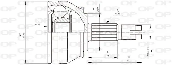 Handler.Part Joint kit, drive shaft OPEN PARTS CVJ568710 1