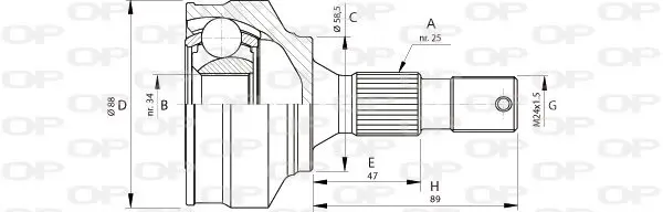 Handler.Part Joint kit, drive shaft OPEN PARTS CVJ569010 1