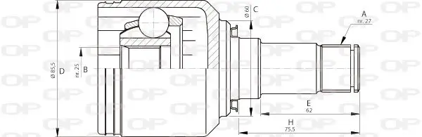 Handler.Part Joint kit, drive shaft OPEN PARTS CVJ570220 1