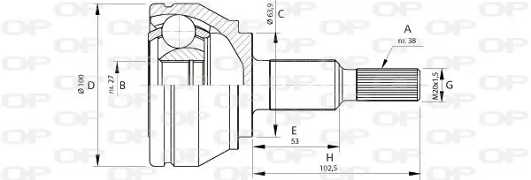 Handler.Part Joint kit, drive shaft OPEN PARTS CVJ570410 1