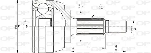 Handler.Part Joint kit, drive shaft OPEN PARTS CVJ570510 1