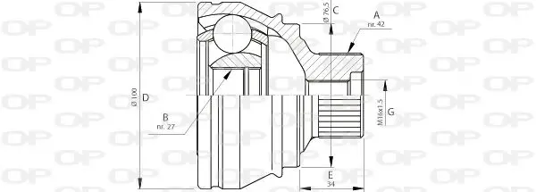 Handler.Part Joint kit, drive shaft OPEN PARTS CVJ571010 1