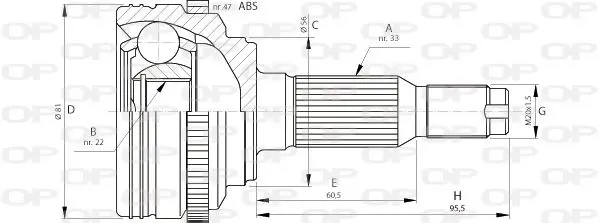 Handler.Part Joint kit, drive shaft OPEN PARTS CVJ571110 1