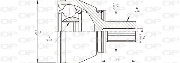 Handler.Part Joint kit, drive shaft OPEN PARTS CVJ571310 1