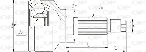 Handler.Part Joint kit, drive shaft OPEN PARTS CVJ571410 1