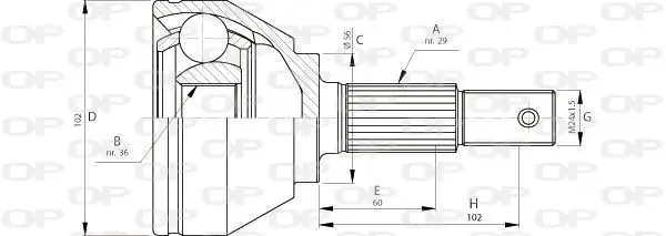 Handler.Part Joint kit, drive shaft OPEN PARTS CVJ571610 1