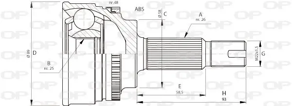 Handler.Part Joint kit, drive shaft OPEN PARTS CVJ571710 1