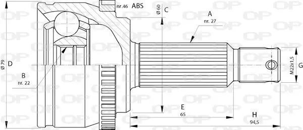 Handler.Part Joint kit, drive shaft OPEN PARTS CVJ572510 1