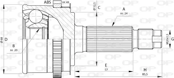 Handler.Part Joint kit, drive shaft OPEN PARTS CVJ572810 1