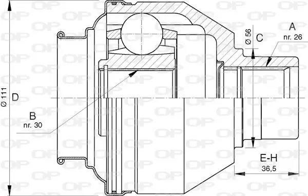 Handler.Part Joint kit, drive shaft OPEN PARTS CVJ573320 1