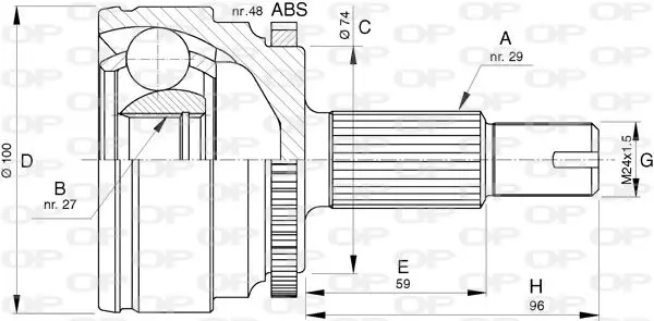 Handler.Part Joint kit, drive shaft OPEN PARTS CVJ573810 1