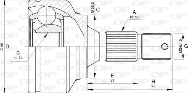 Handler.Part Joint kit, drive shaft OPEN PARTS CVJ574110 1