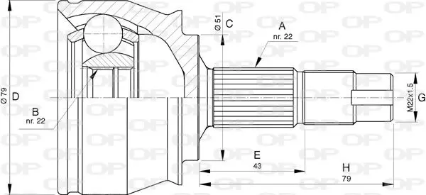 Handler.Part Joint kit, drive shaft OPEN PARTS CVJ574210 1