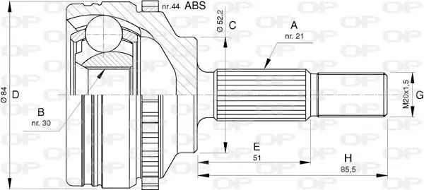 Handler.Part Joint kit, drive shaft OPEN PARTS CVJ574310 1