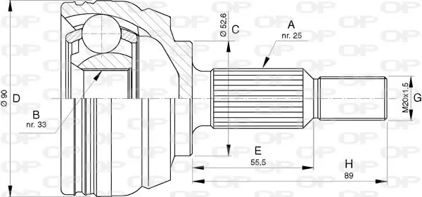 Handler.Part Joint kit, drive shaft OPEN PARTS CVJ574910 1