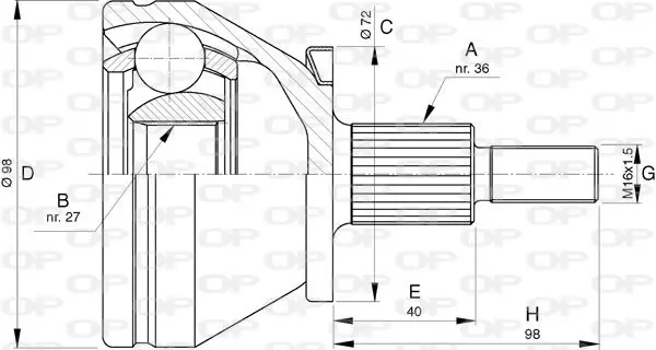 Handler.Part Joint kit, drive shaft OPEN PARTS CVJ575310 1