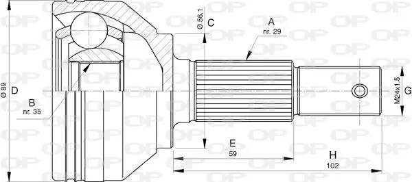 Handler.Part Joint kit, drive shaft OPEN PARTS CVJ575410 1