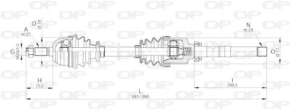 Handler.Part Drive shaft OPEN PARTS DRS600300 1