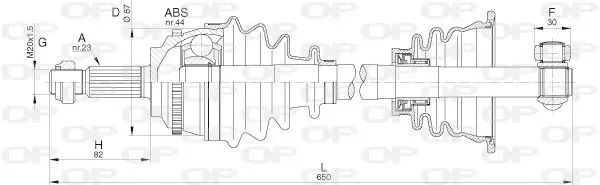 Handler.Part Drive shaft OPEN PARTS DRS611000 1