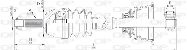 Handler.Part Drive shaft OPEN PARTS DRS601200 1