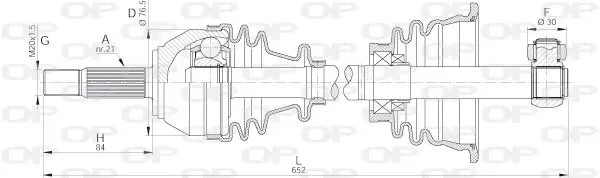 Handler.Part Drive shaft OPEN PARTS DRS601400 1