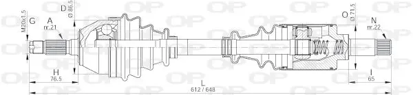 Handler.Part Drive shaft OPEN PARTS DRS601800 1