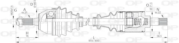 Handler.Part Drive shaft OPEN PARTS DRS603000 1