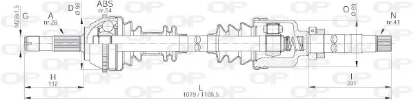 Handler.Part Drive shaft OPEN PARTS DRS614400 1