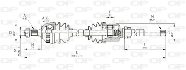 Handler.Part Drive shaft OPEN PARTS DRS604500 1