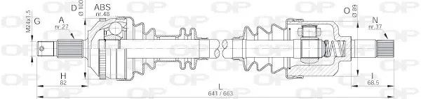 Handler.Part Drive shaft OPEN PARTS DRS615500 1