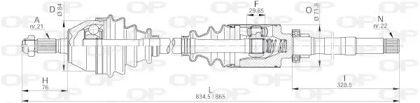 Handler.Part Drive shaft OPEN PARTS DRS618400 1