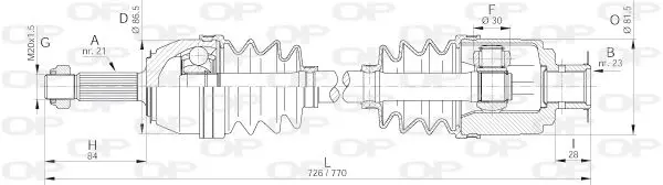 Handler.Part Drive shaft OPEN PARTS DRS616600 1