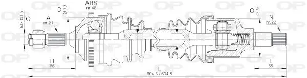 Handler.Part Drive shaft OPEN PARTS DRS617700 1