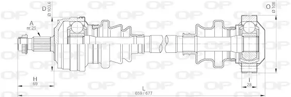 Handler.Part Drive shaft OPEN PARTS DRS618500 1