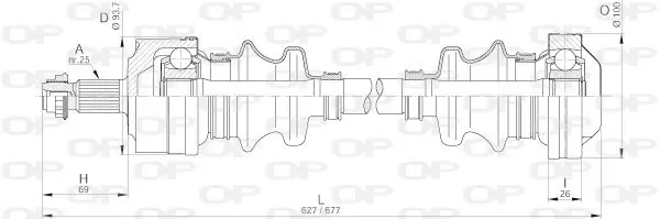 Handler.Part Drive shaft OPEN PARTS DRS618600 1