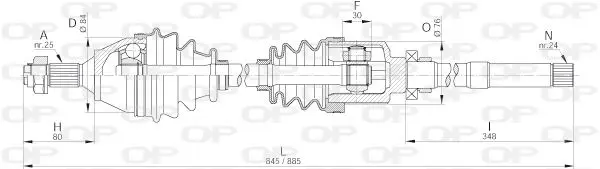 Handler.Part Drive shaft OPEN PARTS DRS619500 1