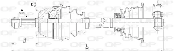 Handler.Part Drive shaft OPEN PARTS DRS621100 1