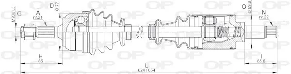 Handler.Part Drive shaft OPEN PARTS DRS623200 1