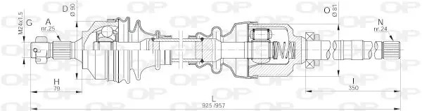 Handler.Part Drive shaft OPEN PARTS DRS624800 1