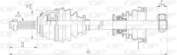 Handler.Part Drive shaft OPEN PARTS DRS626300 1